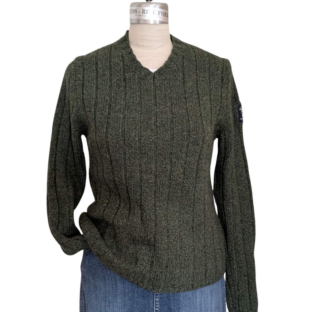 Abercrombie & Fitch Muscle Ribbed Knit Wool Sweater Size Small